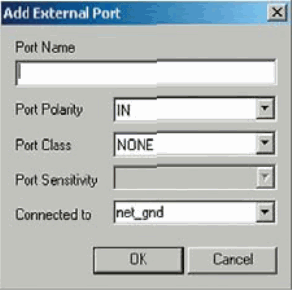 Панель создания описания внешнего порта в спецификации аппаратной платформы