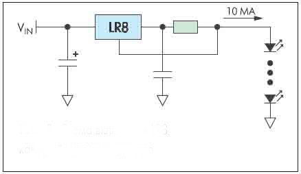 Схема включения LR8 как драйвера светодиодов