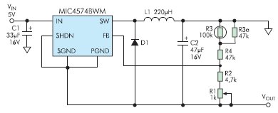 Термокомпенсированный генератор отрицательного напряжения на MIC4574 для жидкокристаллических индикаторов