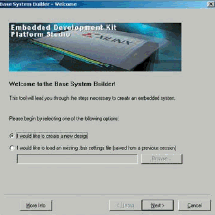 Стартовая диалоговая панель мастера Base System Builder