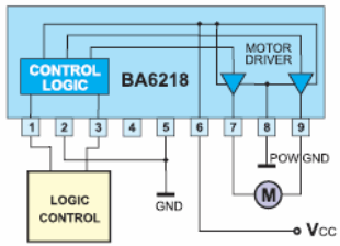 Схема включения драйвера BA6218