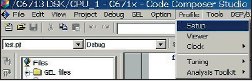 Открытие окна параметров профилирования программного кода
