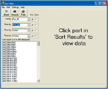 Окно базы данных по микросхемам